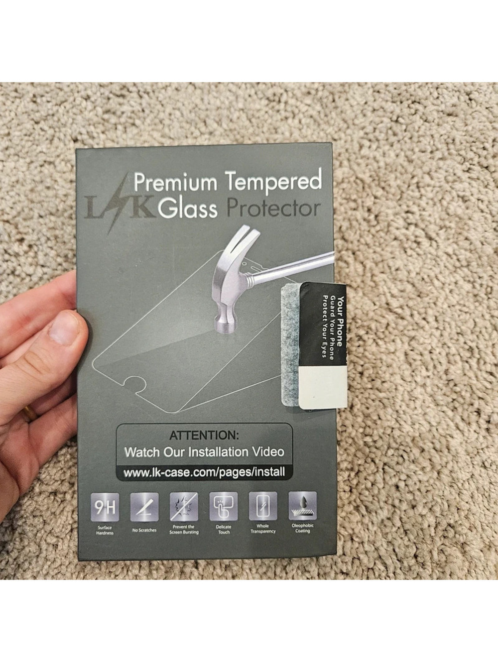 LK Galaxy S9 Premium Tempered Glass Screen Protector 3-Pack 9H Clear